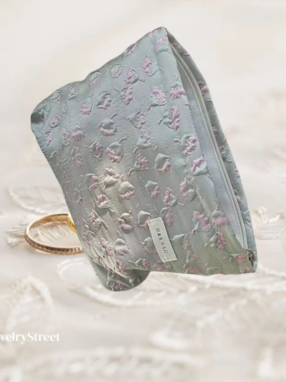 Floral flower make up bag